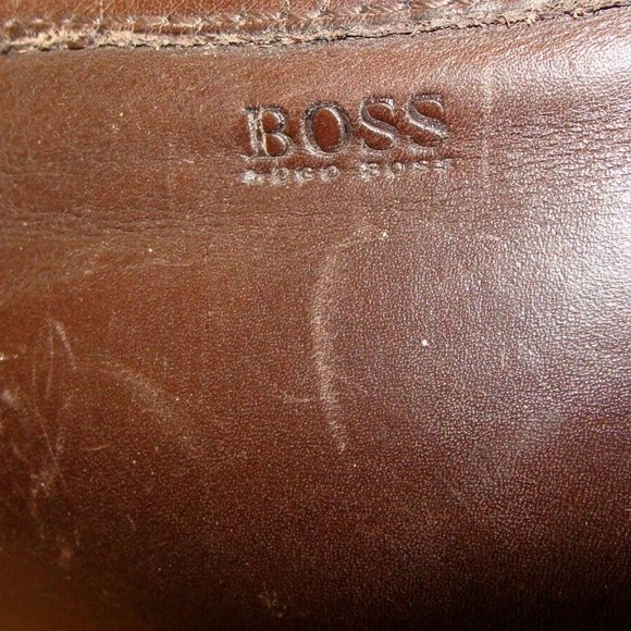 HUGO BOSS Mens Brown Leather Loafers Shoes SIZE 10 main image 12